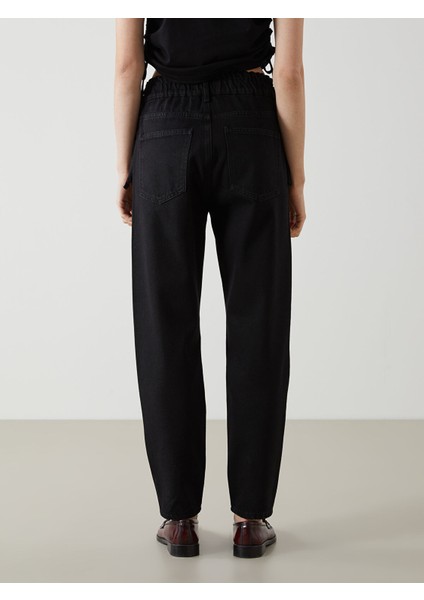 Yeni Sezon Beli Lastikli Slouchy Fit Kadın Jean Pantolon fırsatları