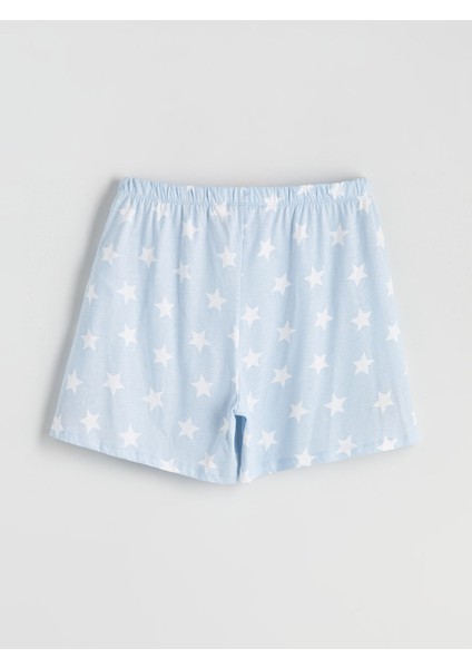 Yeni Sezon Beli Lastikli Baskılı Kadın Şort Pijama Altı fiyatları