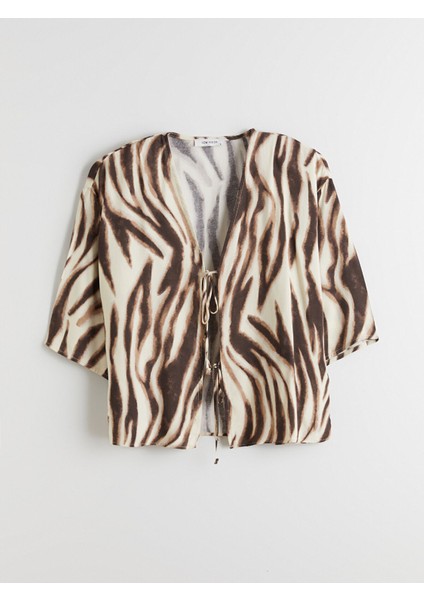 Yeni Sezon Leopar Desenli Oversize Kadın Kimono