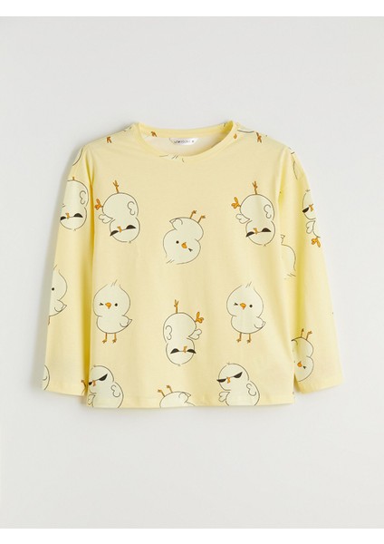 Yeni Sezon Bisiklet Yaka Baskılı Kadın Pijama Takımı fiyatları