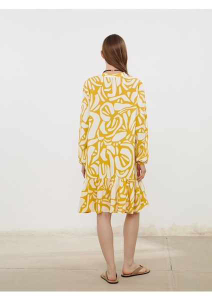 Yeni Sezon Kaçık Yaka Desenli Gömlek Elbise fırsatları