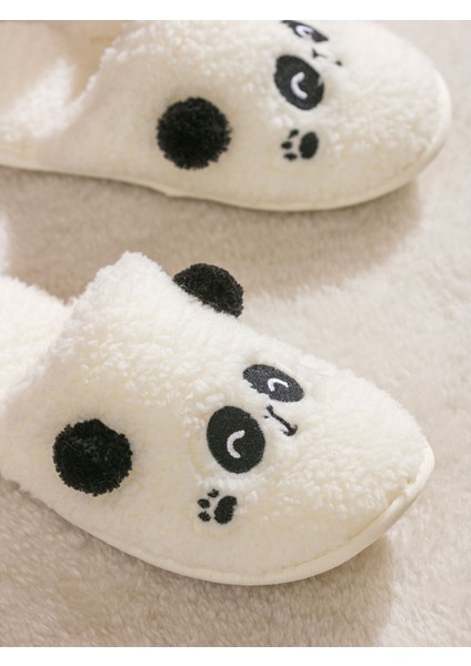 Yeni Sezon Panda Figürlü Pelüş Kadın Ev Terliği modelleri