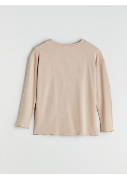 Yeni Sezon Bisiklet Yaka Puantiyeli Kadın Pijama Üstü fiyatları