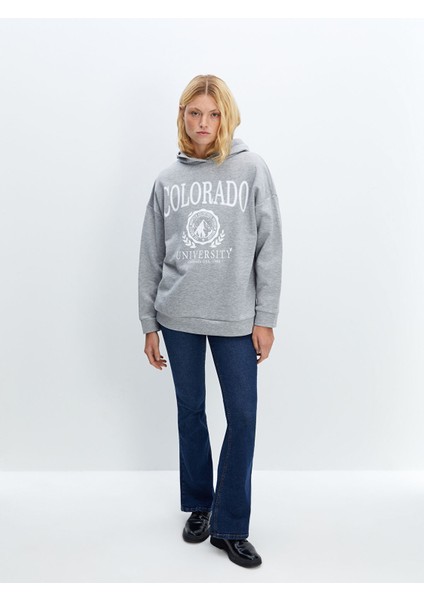 Yeni Sezon Kapüşonlu Baskılı Oversize Kadın Sweatshirt Tunik fiyatları