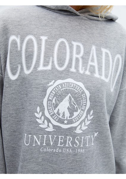 Yeni Sezon Kapüşonlu Baskılı Oversize Kadın Sweatshirt Tunik modelleri