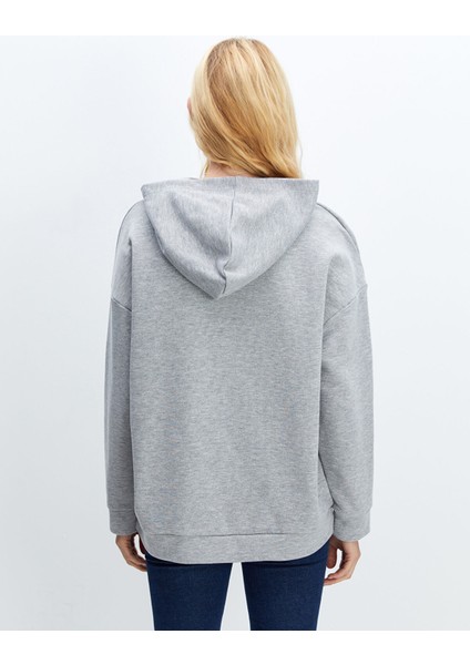 Yeni Sezon Kapüşonlu Baskılı Oversize Kadın Sweatshirt Tunik fırsatları