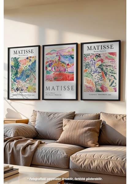 Dekoratif Matisse 3'lü Siyah Çerçeveli Poster, Tablo Seti No:37
