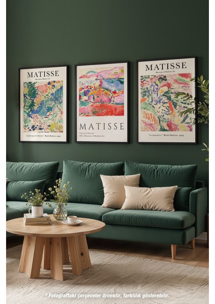 Dekoratif Matisse 3'lü Siyah Çerçeveli Poster, Tablo Seti No:37 modelleri