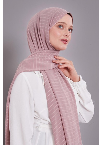 Gül Çizgili Cazz Şal