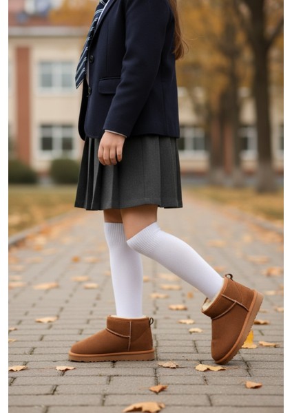 Frozie Çocuk Kalın Taban Içi Tüylü Günlük Mini Yarım Bot