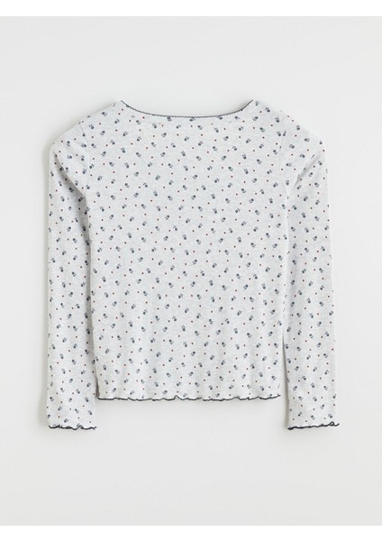 Yeni Sezon U Yaka Çiçekli Kadın Pijama Takım modelleri