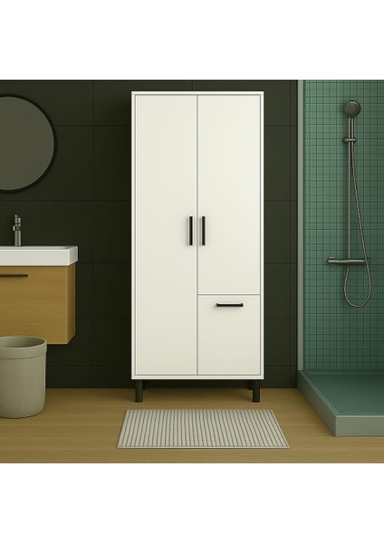 Çok Amaçlı & Tek Çamaşır Sepetli Banyo Dolabı fırsatları