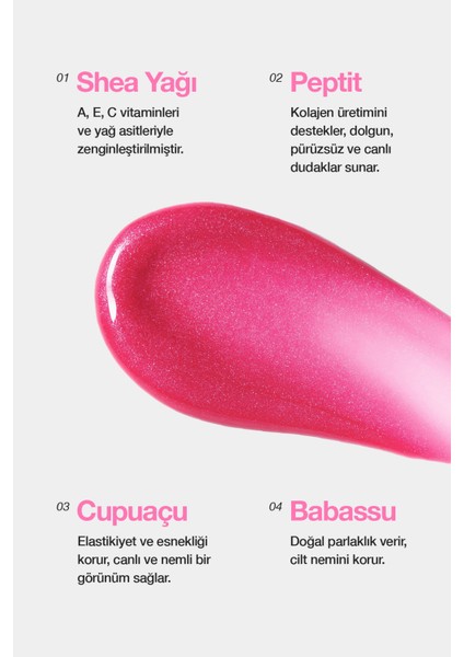 Lip Balm Pembe Kalpli Pr Kutulu I Cotton Candy Glaze I Nemlendirici I Dudak Parlatıcı I Simli Tint modelleri