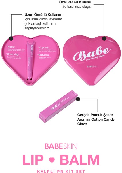 Lip Balm Pembe Kalpli Pr Kutulu I Cotton Candy Glaze I Nemlendirici I Dudak Parlatıcı I Simli Tint