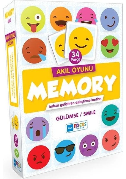 Blue Focus Akıl Oyunu - Memory - Gülümse (Eşleştirme Kartı 34 Parça)