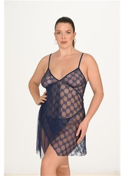 Arias Closet Büyük Beden Lacivert Gecelik 3046 fiyatları