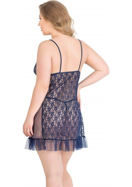 Arias Closet Büyük Beden Lacivert Kısa Tül Gecelik fiyatları