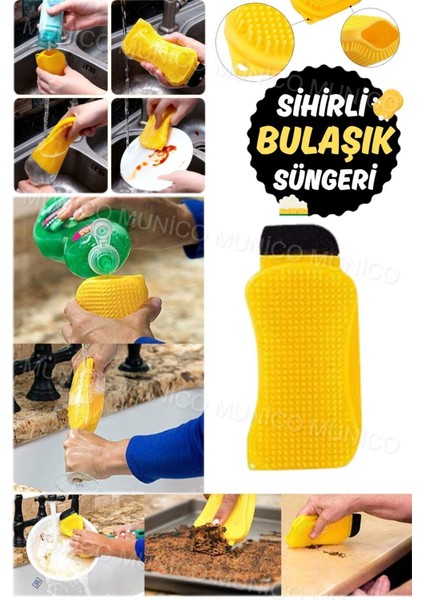 Çift Taraflı Silikon Bulaşık Süngeri, Dayanıklı ve Uzun Ömürlü Kullanım