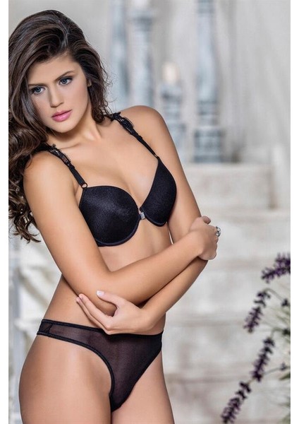 Arias Closet Balenli Destekli Dolgulu Sırt Detaylı Dantelli Sütyen ve String Takım indirimleri