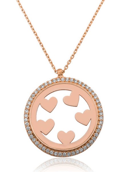 ​925 Ayar Gümüş Kalp Çemberi Kadın Gümüş Kolye