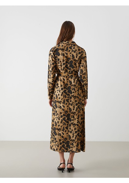 Yeni Sezon Leopar Desenli Kadın Gömlek Elbise fırsatları
