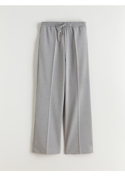 Yeni Sezon Beli Lastikli Geniş Paça Kadın Pantolon