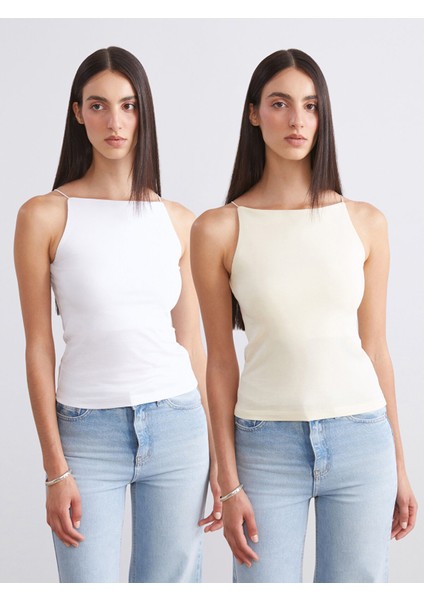 Yeni Sezon Halter Yaka Askılı Kadın Atlet 2'li