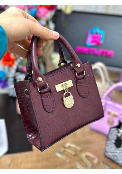 Kadın Önü Toka Detaylı Omuz ve El Çantası Mini City