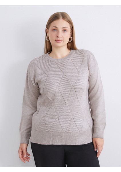 Yeni Sezon Bisiklet Yaka Kendinden Desenli Kadın Triko Kazak fiyatları