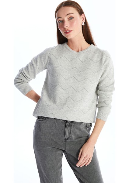 Yeni Sezon Bisiklet Yaka Desenli Kadın Triko Kazak modelleri