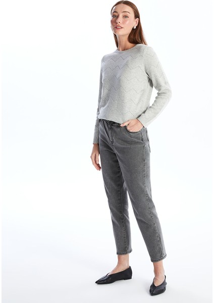 Yeni Sezon Bisiklet Yaka Desenli Kadın Triko Kazak fırsatları