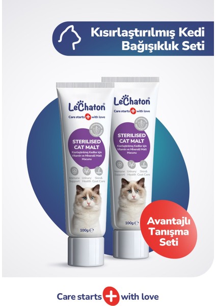 Kısırlaştırılmış Kedilere Özel Multivitaminli Malt Macun - Sterile Kısır Kedi Maltı 2x 100 gr