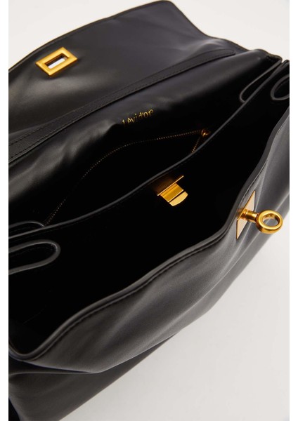 Siyah Gold Kilit Detaylı El Çantası modelleri