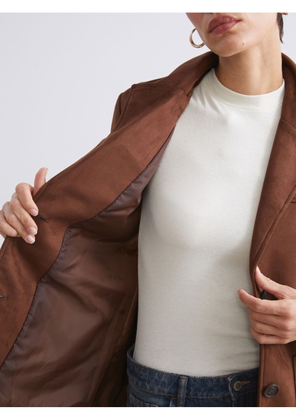 Yeni Sezon Süet Görünümlü Kadın Blazer Ceket fırsatları