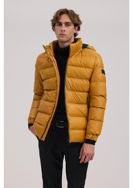 Hardal Regular Fit Kapüşonlu Şişme Kışlık Mont