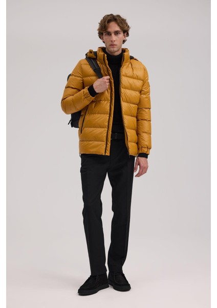 Hardal Regular Fit Kapüşonlu Şişme Kışlık Mont fiyatları