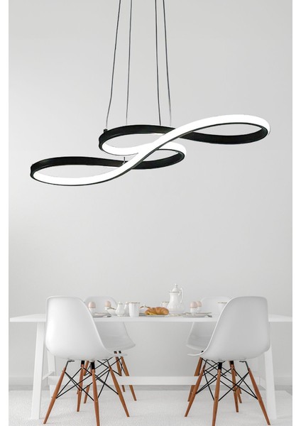 Şık Siyah Sarkıt LED Avize, Modern ve Zarif Aydınlatma Dekorasyonu