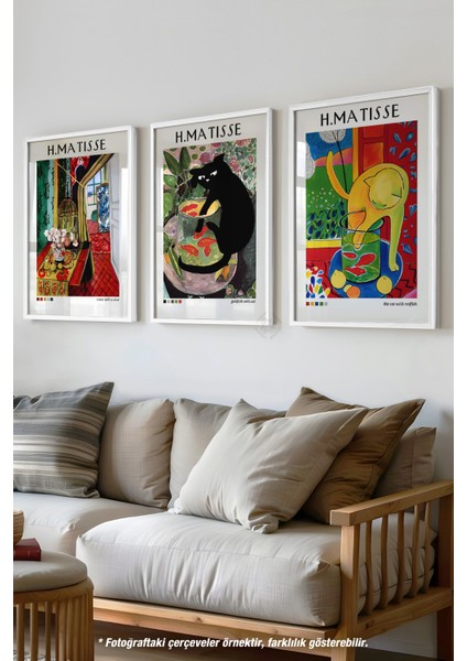 Matisse 3'lü Beyaz Çerçeveli Poster, Tablo Seti No:39