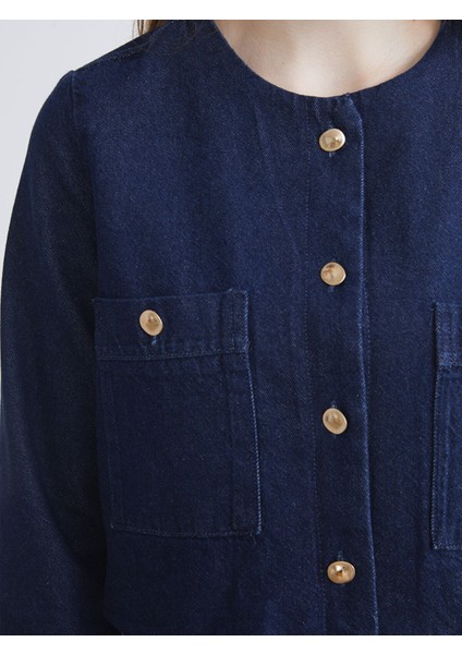 Yeni Sezon Bisiklet Yaka Kadın Jean Ceket modelleri