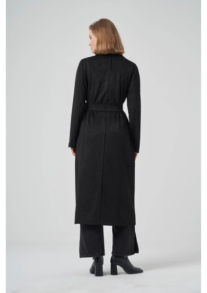 6029 Yaka Zımba Detay Süet Kap - Siyah modelleri