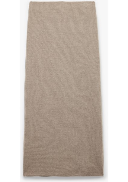 Slim Fit Düğmeli Yırtmaç Detaylı Midi Triko Kalem Etek fiyatları