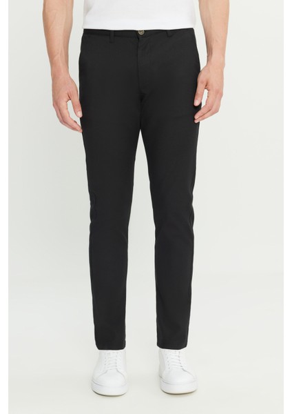 Pamuklu Slim Fit Dar Kesim Armürlü Yan Cepli Casual Pantolon