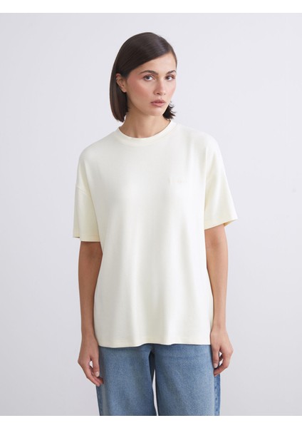 Yeni Sezon Bisiklet Yaka Oversize Kadın Tişört