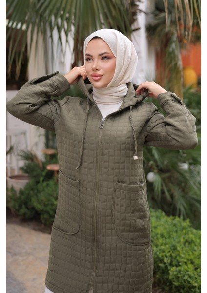 Haki Kapitone Fermuarlı Cepli Kap fiyatları