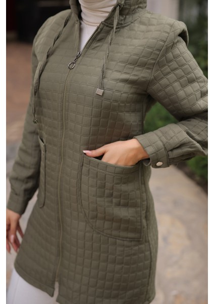 Haki Kapitone Fermuarlı Cepli Kap fırsatları