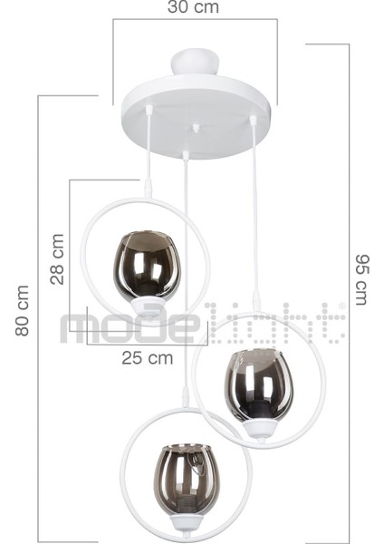 Modern Üçlü Avize, Beyaz ve Füme Cam Detaylarıyla Şık ve Şık Tasarım fırsatları