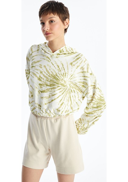 Yeni Sezon Batik Desenli Uzun Kollu Oversize Kadın Hoodie