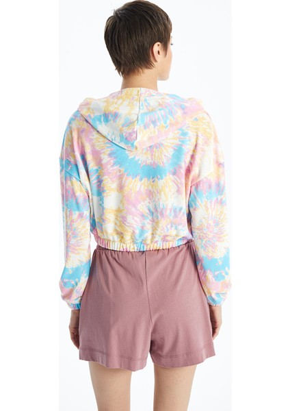 Yeni Sezon Batik Desenli Uzun Kollu Oversize Kadın Hoodie fırsatları
