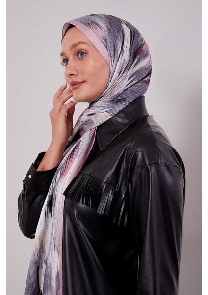Pudra Alacalı Desen Twill Şal modelleri