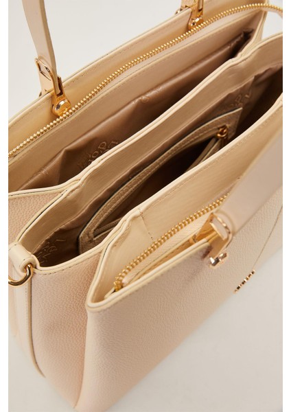 Krem Çift Gözlü Gold Detaylı El Çantası modelleri